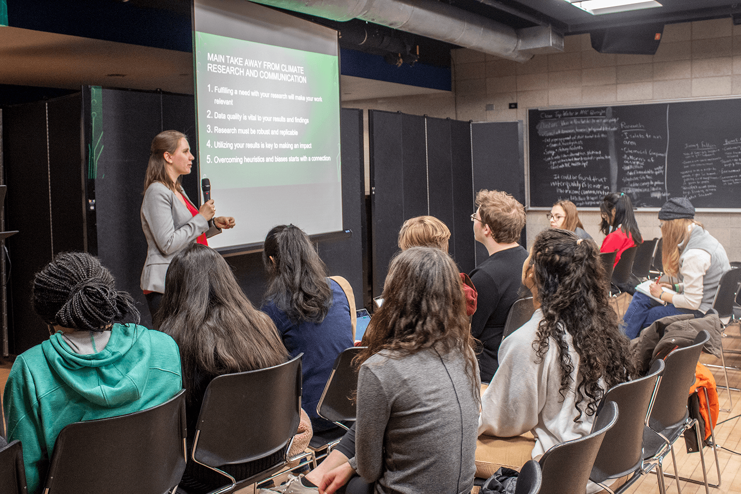 Speaker teaching students at Youth Climate Summit