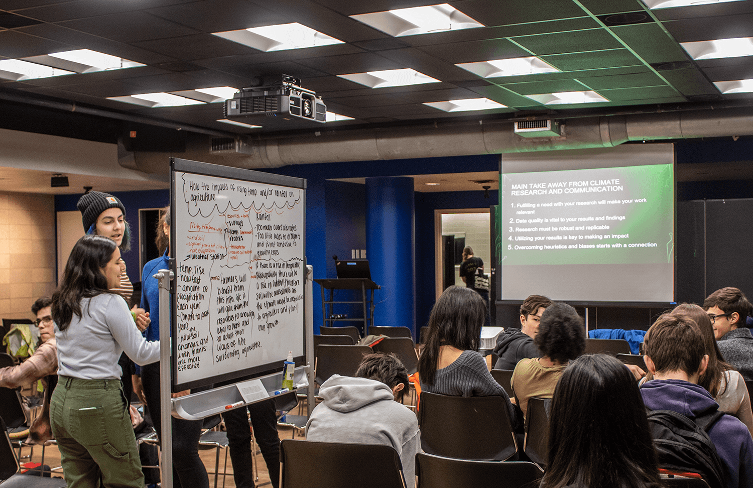 Students collaborating at the Youth Climate Summit