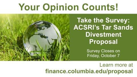 Take 6the Survey: ACSRI's Tar Sands Divestment Proposal