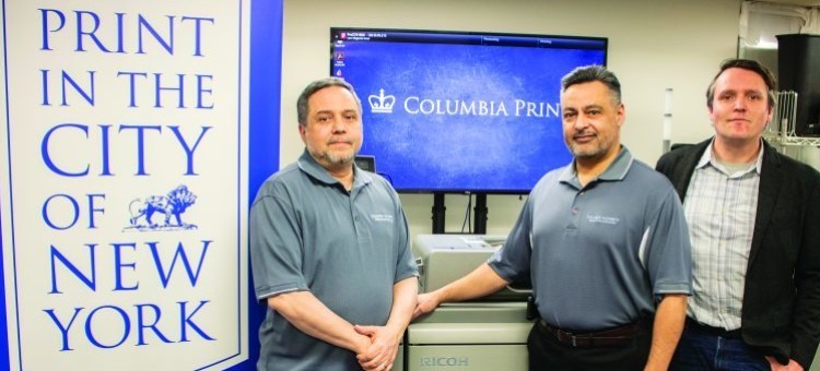 From left: Dan Romanello, Mike Pagan, and Matt Dougherty of Columbia Print