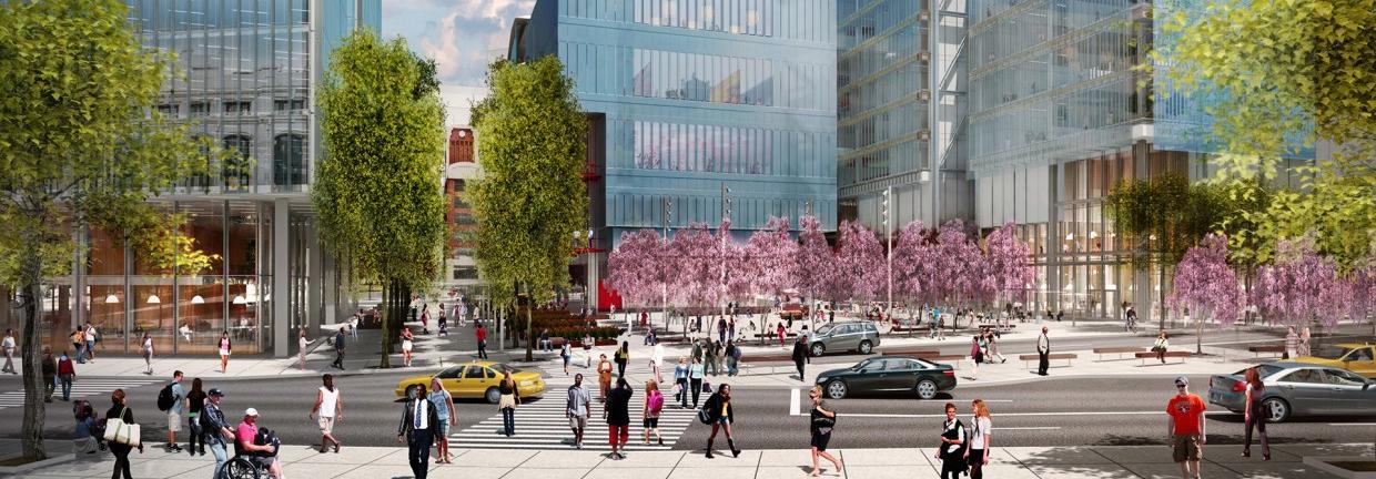 Model of what Columbia University's sustainable campus at Manhattanville will look like once completed.