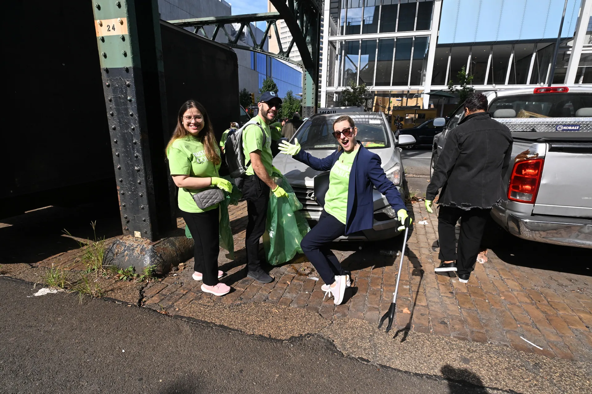Jessica Prata, Samreen Afzal, and Dan Allalemdjian at the Broadway Sweep