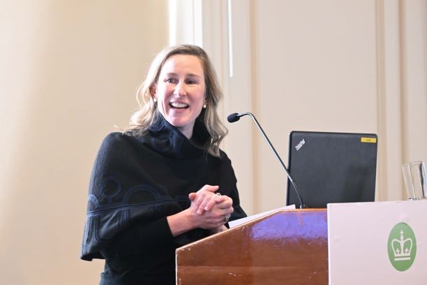 At the meeting, Jessica Prata, Assistant Vice President for Columbia University’s Office of Sustainability welcomed attendees and shared updates on Columbia’s own progress towards decarbonization. At the meeting, Jessica Prata, Assistant Vice President for Columbia University’s Office of Sustainability welcomed attendees and shared updates on Columbia’s own progress towards decarbonization.