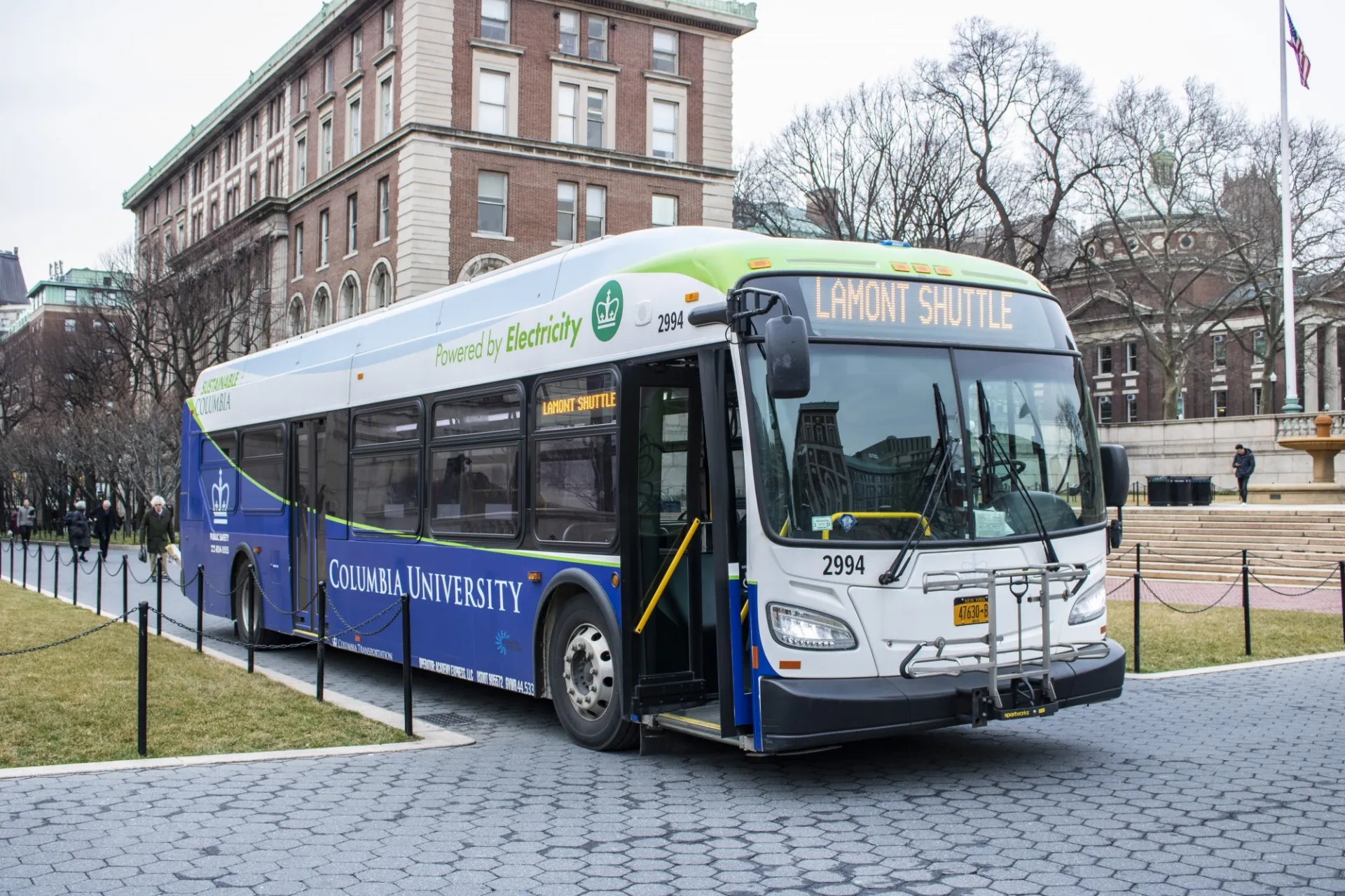 Shuttle bus on College Walk
