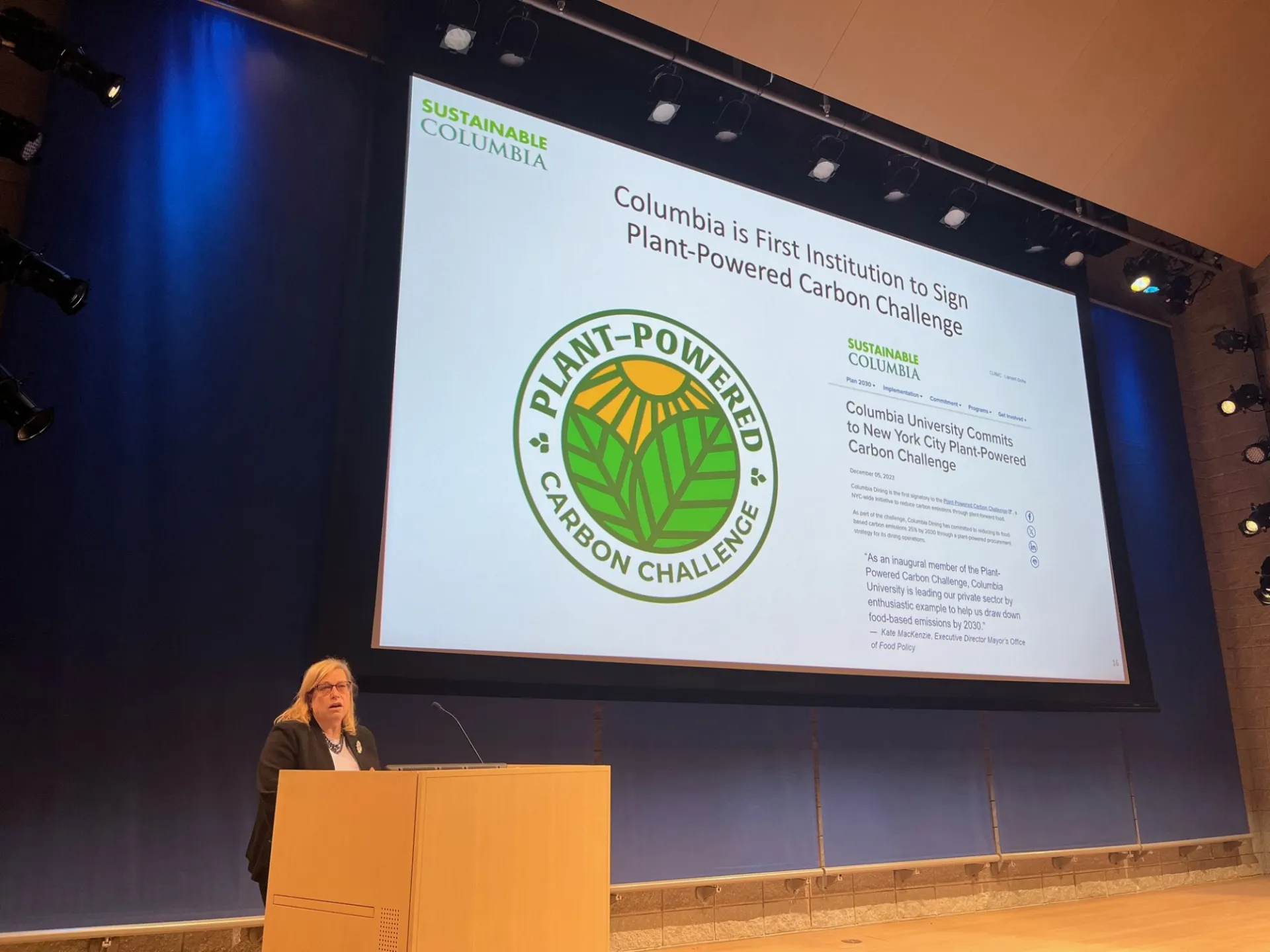 Vicki Dunn presents her slides at the showcase event