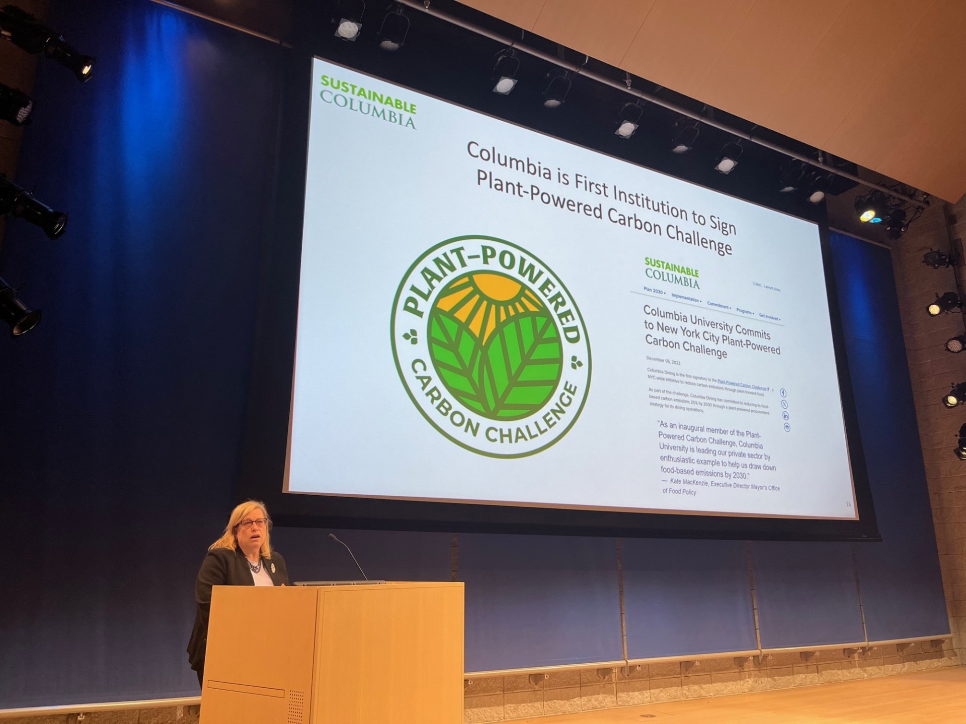 Vicki Dunn presents her slides at the showcase event