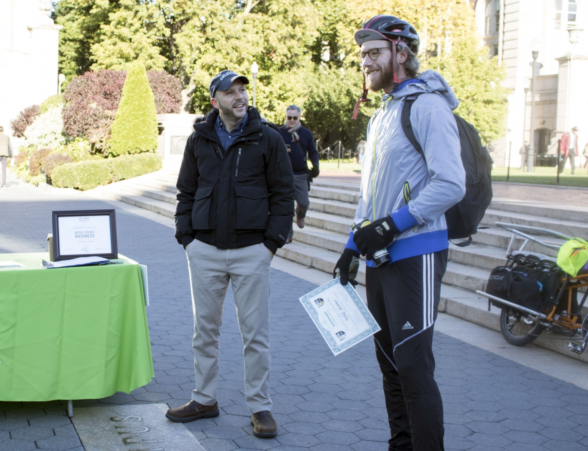Peter Deneen talks about his bike commute after receiving a Sustainable Commuter award at the 2018 Bike Recognition Breakfast Peter Deneen talks about his bike commute after receiving a Sustainable Commuter award at the 2018 Bike Recognition Breakfast