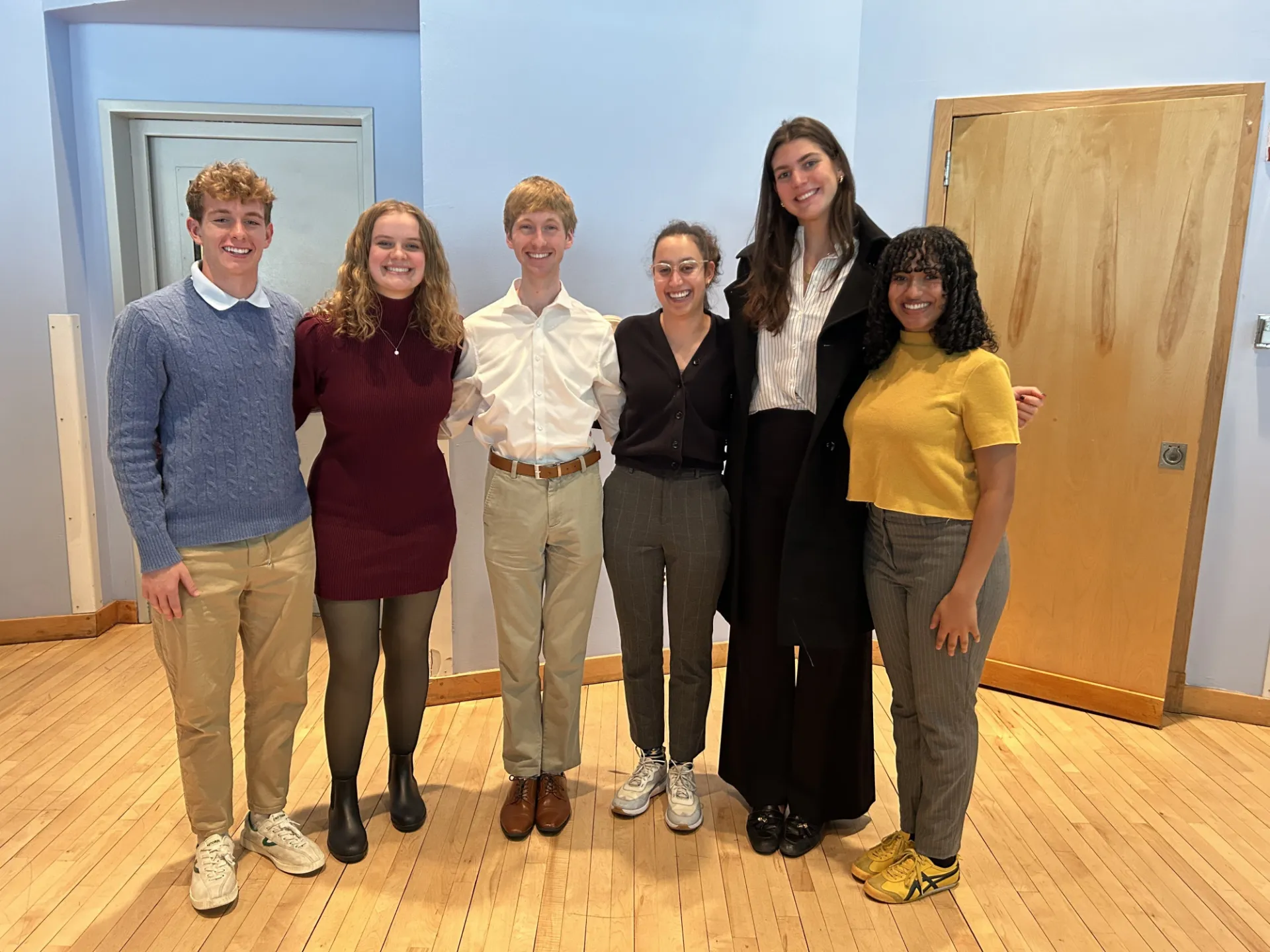 Undergraduate Sustainable Development capstone team: Walker Beverly, Alli Scheid, Elijah Hill, Giselle DeSousa, Juliana Williamson, Maya Avilés