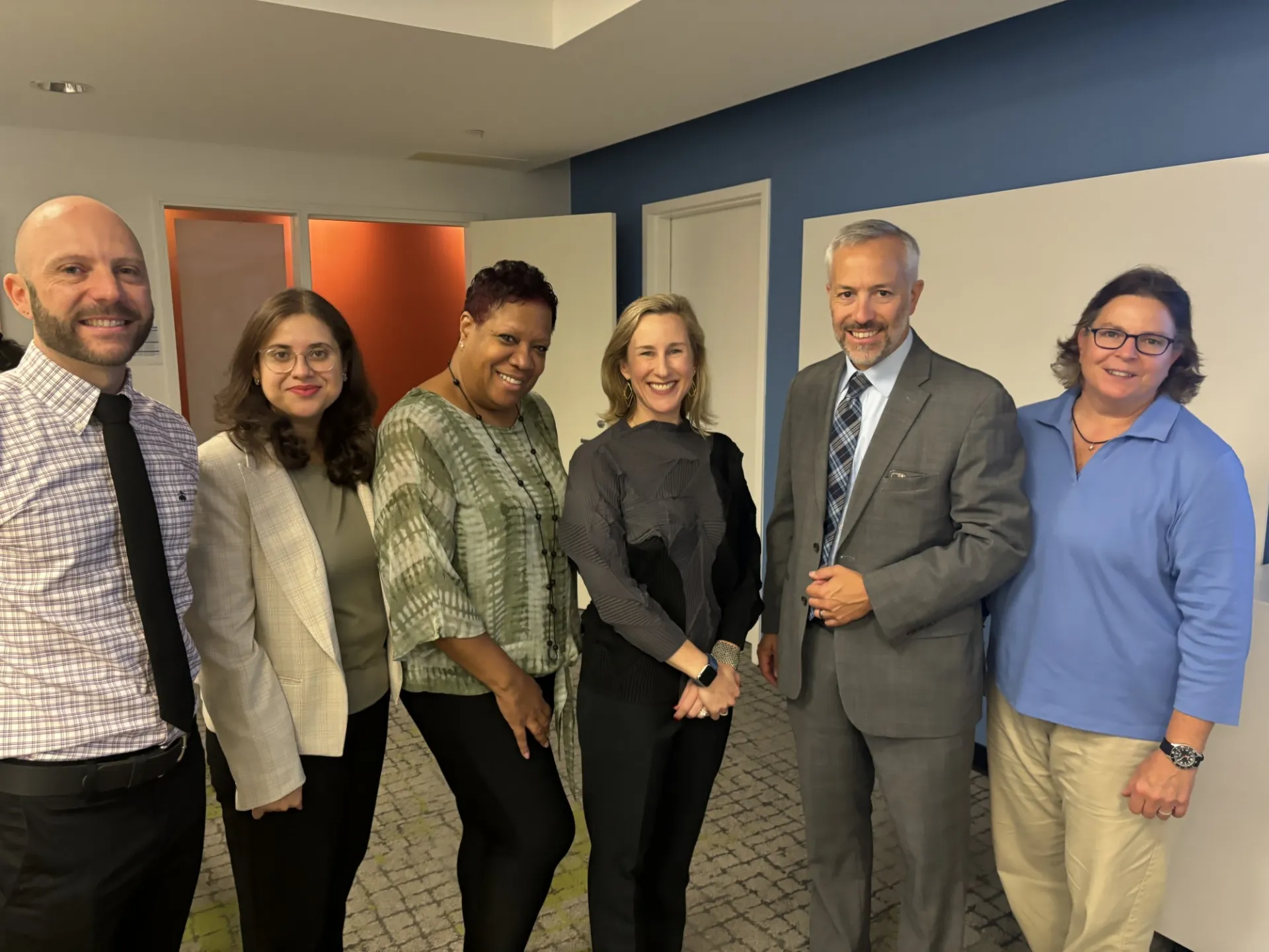 The Office of Sustainability team, from left to right: Dan Allalemdjian, Samreen Afzal, Janice Erskine, Jessica Prata, Dan Zarrilli, and Helen Bielak. 