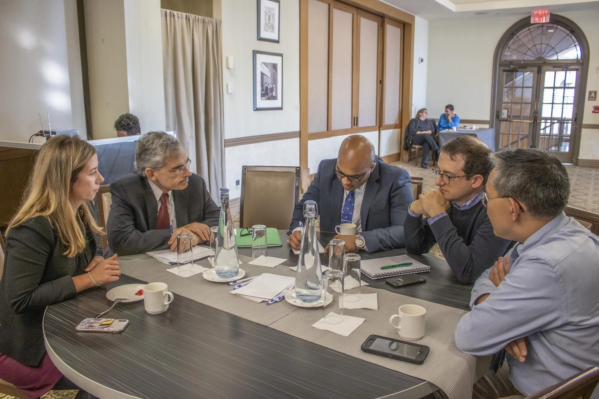 A table of planning committee members participates in a visioning activity at the kickoff meeting for Plan 2030