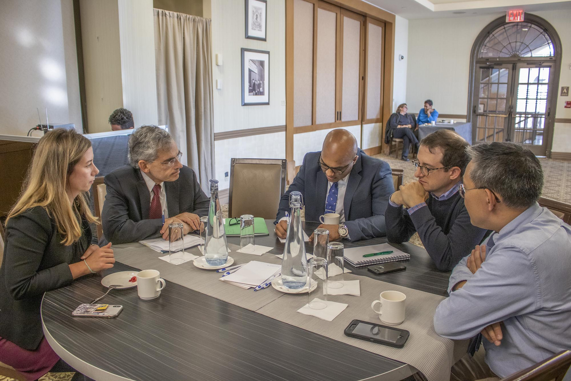 A table of planning committee members participates in a visioning activity at the kickoff meeting for Plan 2030